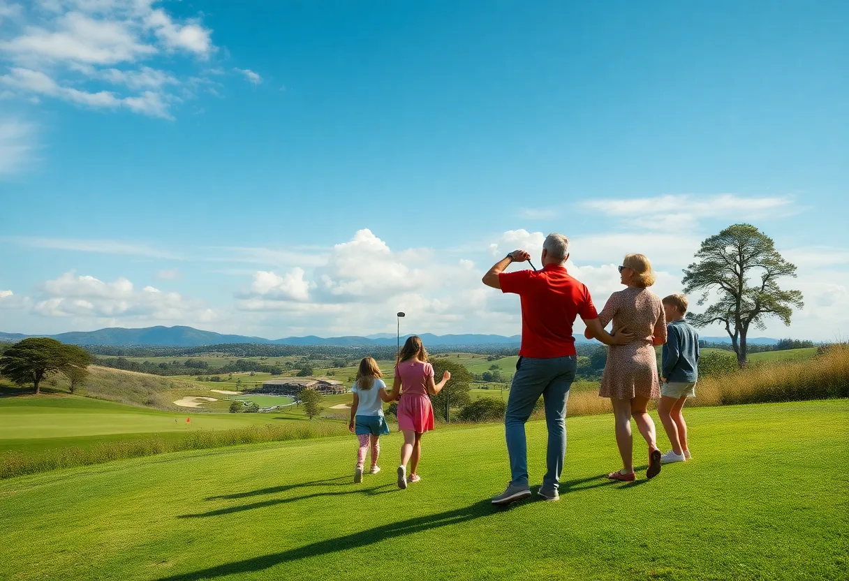 Families enjoying a golf trip with activities for non-golfers.