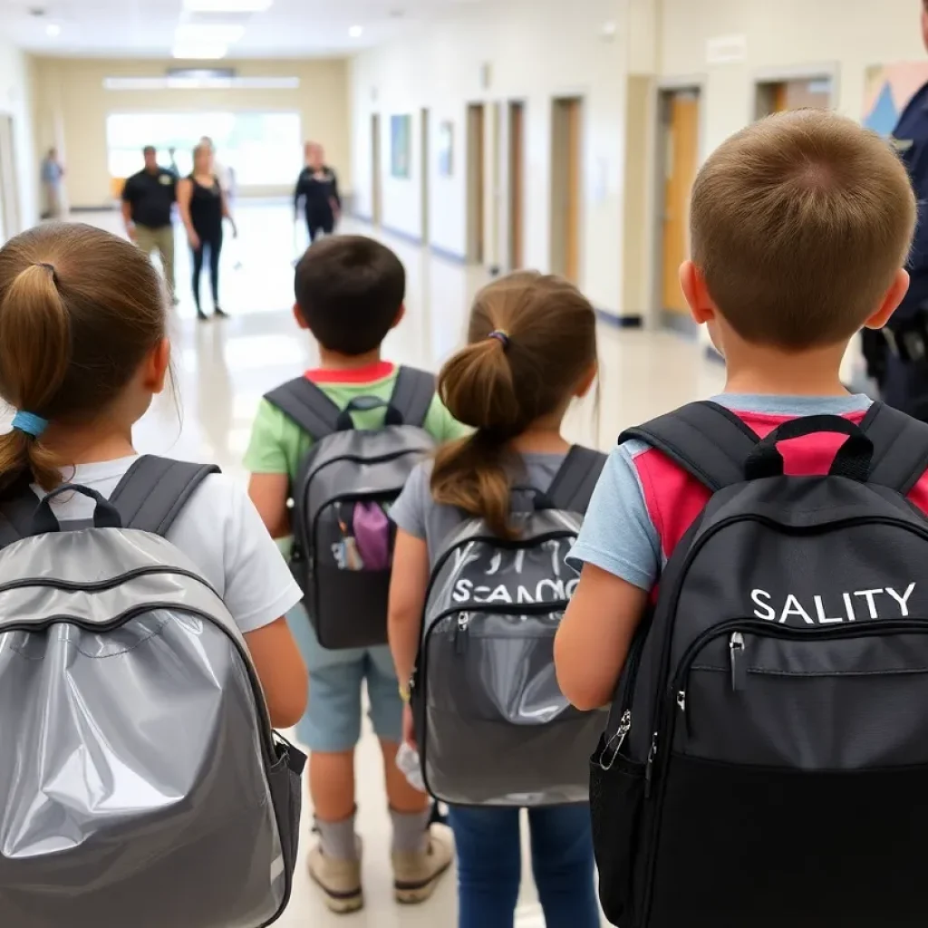 Students with clear backpacks in a safe school environment in Horry County