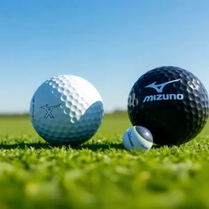 Mizuno Pro X and Pro S golf balls displayed with a golf course background