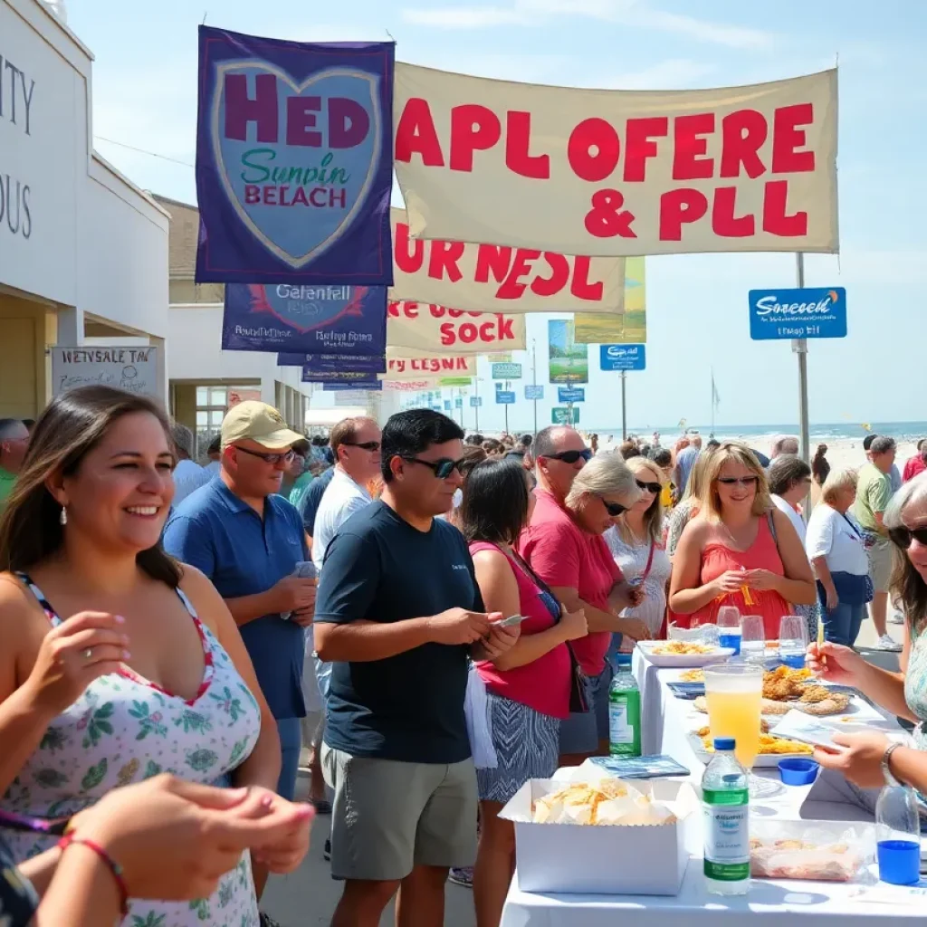 People participating in a community fundraiser in Myrtle Beach