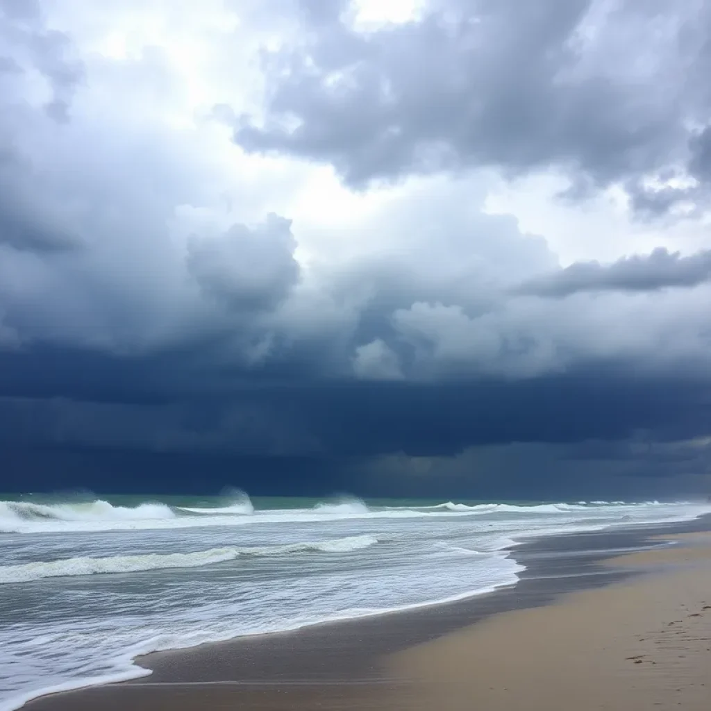 Ominous clouds over Myrtle Beach signaling severe weather