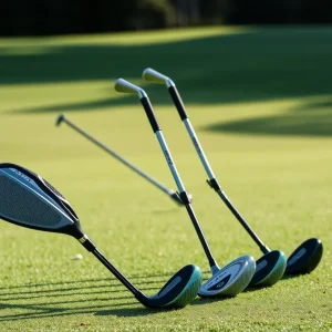 New golf clubs from Mizuno and Bettinardi on a golf course