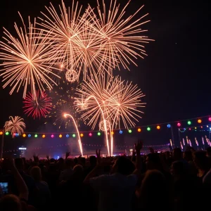 Fireworks display during New Year's Eve celebrations