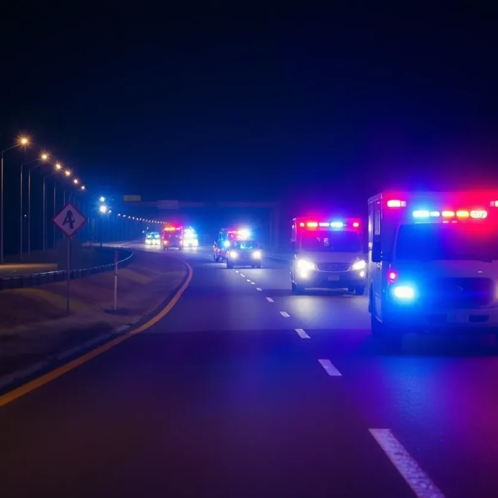 Emergency responders at a crash site in North Myrtle Beach