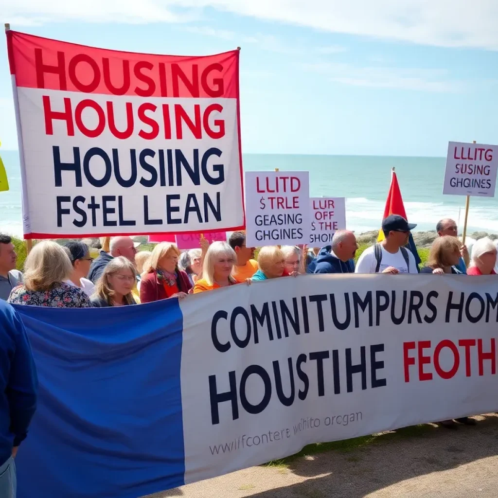 Residents of North Myrtle Beach protesting against proposed housing development