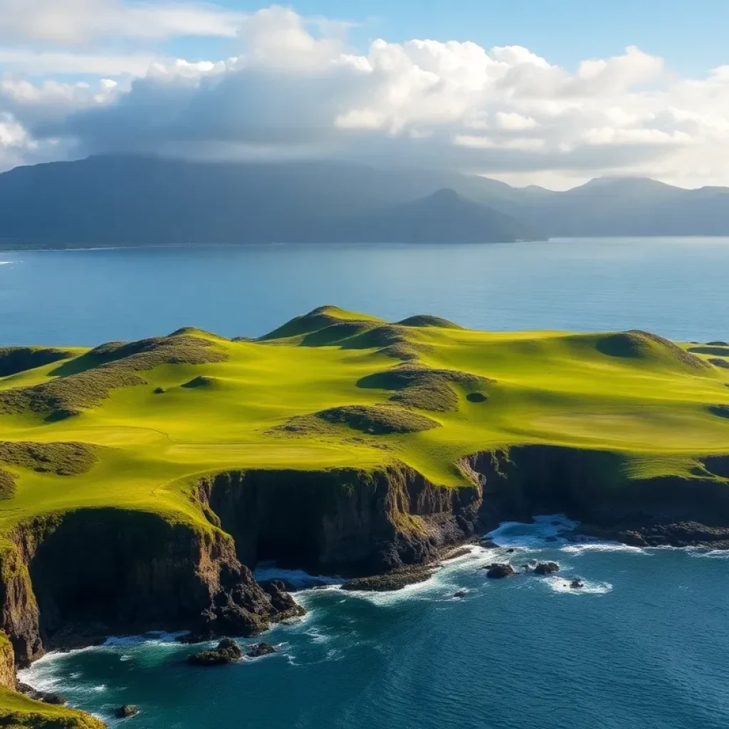 Golf course landscape in Northern Ireland