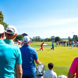 Diverse players on an international golf course during a tournament