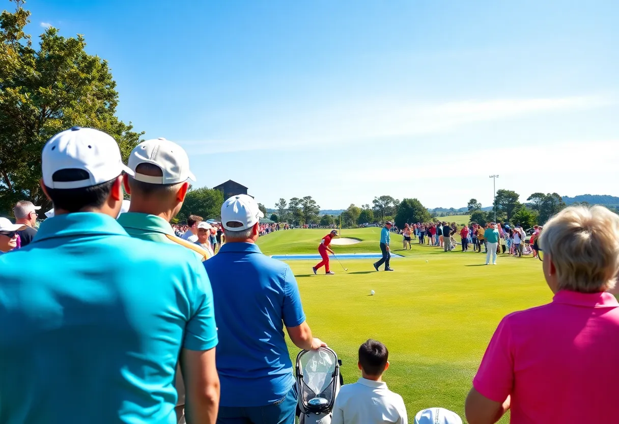 Diverse players on an international golf course during a tournament