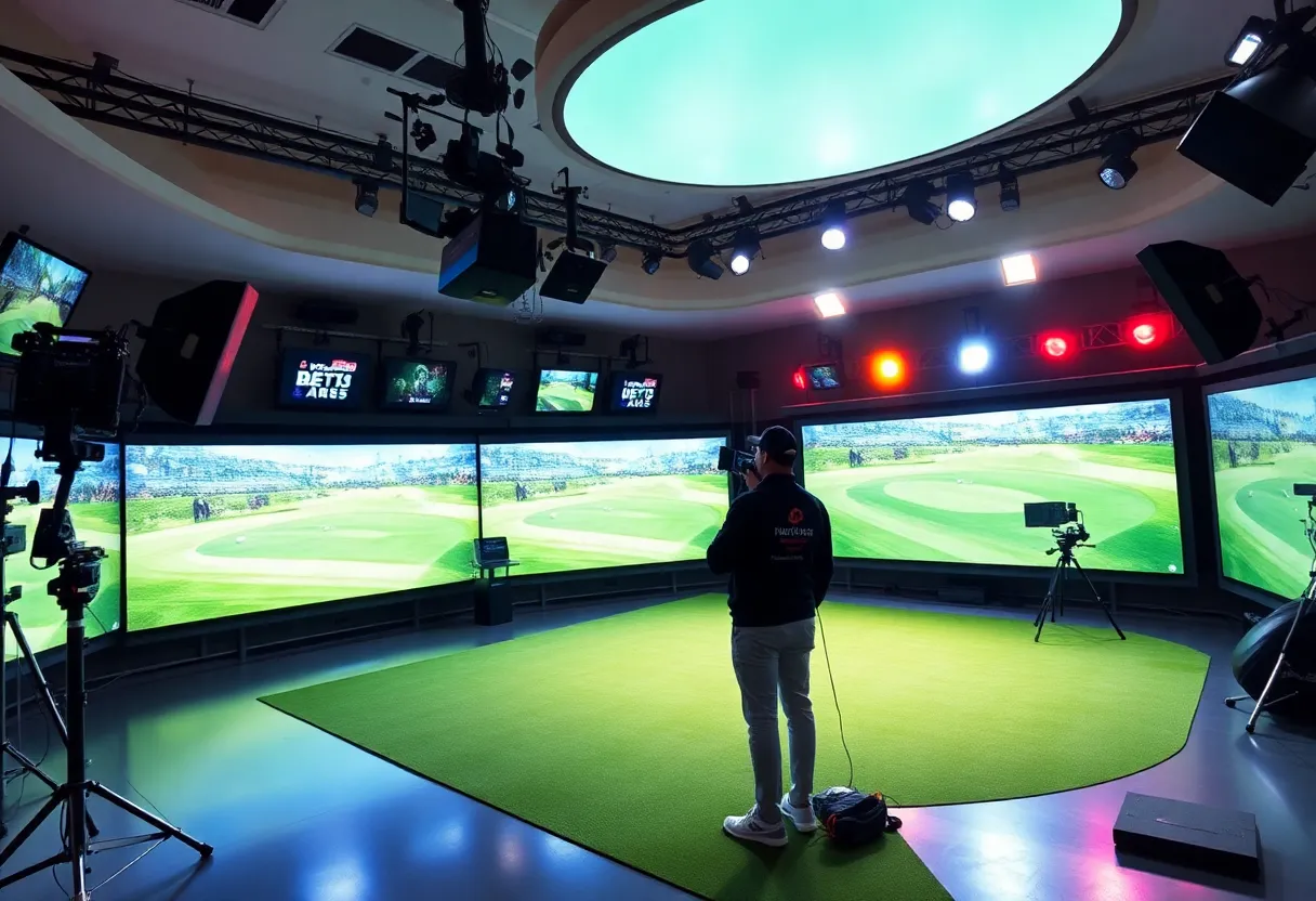 Interior view of the PGA Tour Studios with advanced media production technology.