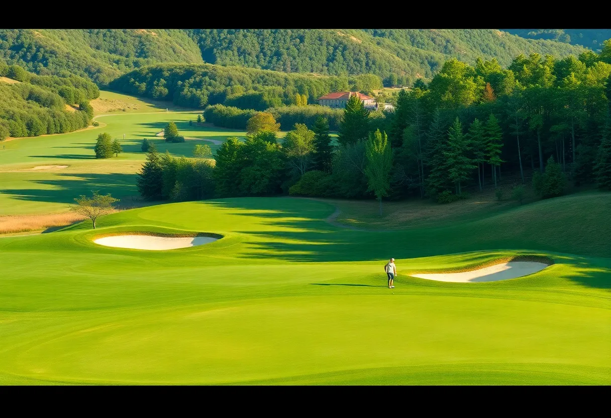 Beautiful golf course layout with natural scenery