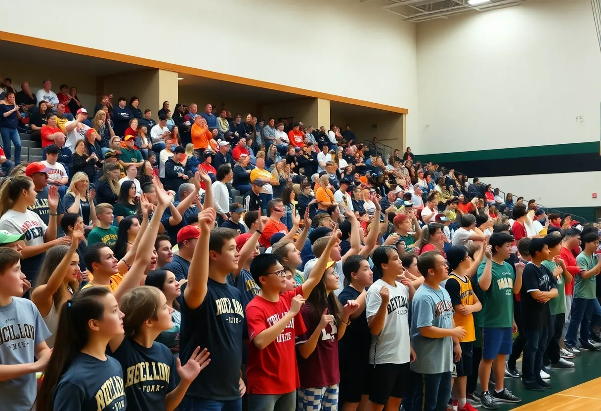 Crowd at a Seattle high school basketball game