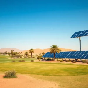 Somabay Golf Course showing eco-friendly features and solar panels