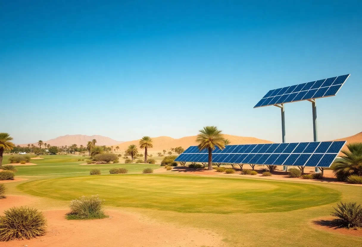 Somabay Golf Course showing eco-friendly features and solar panels