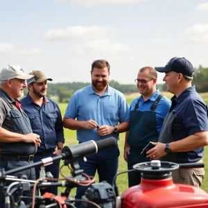 Group of equipment technicians at a golf course