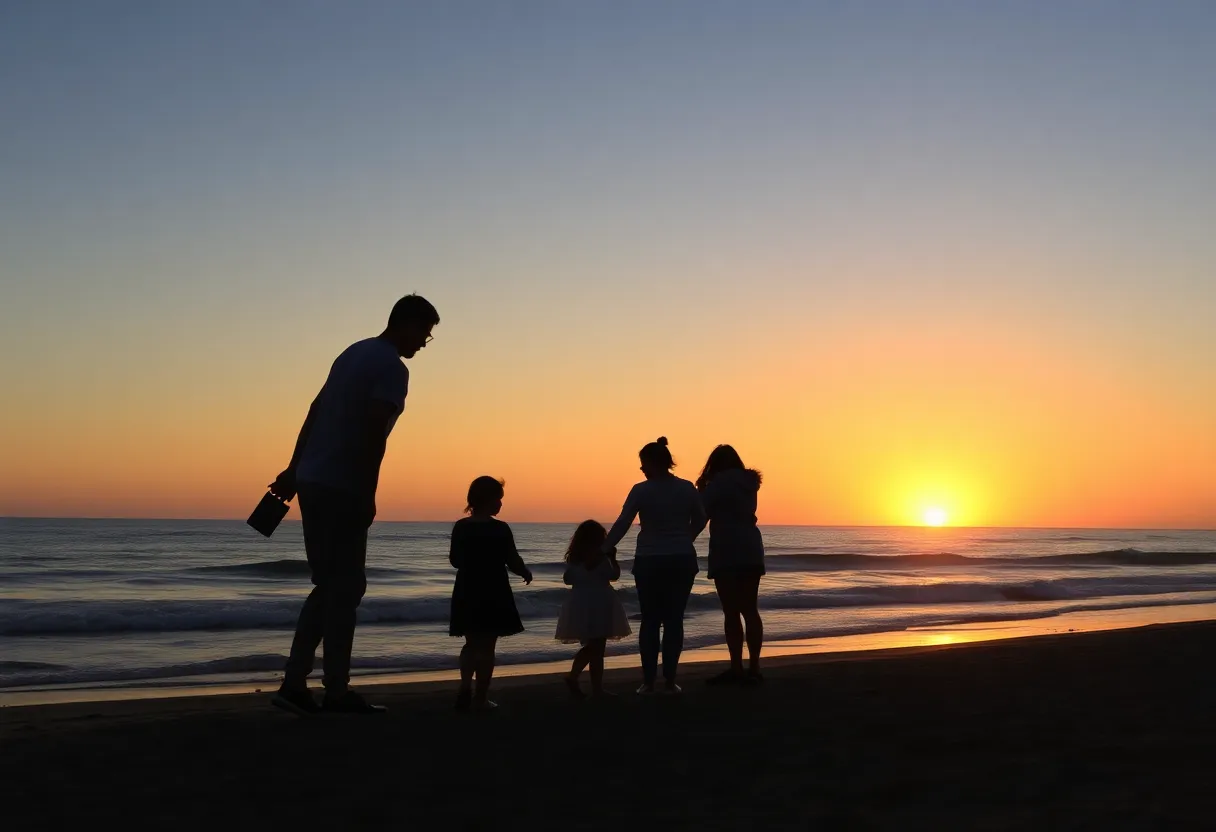 A beautiful sunset at Sunset Beach, North Carolina.