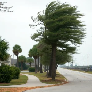 Strong winds in North Carolina coastal area