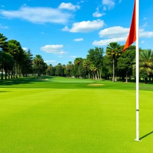 Close up of a beautiful golf course