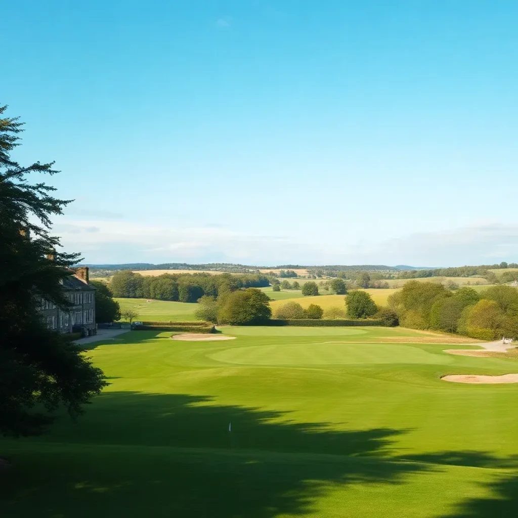 Scenic view of a top golf course in Great Britain
