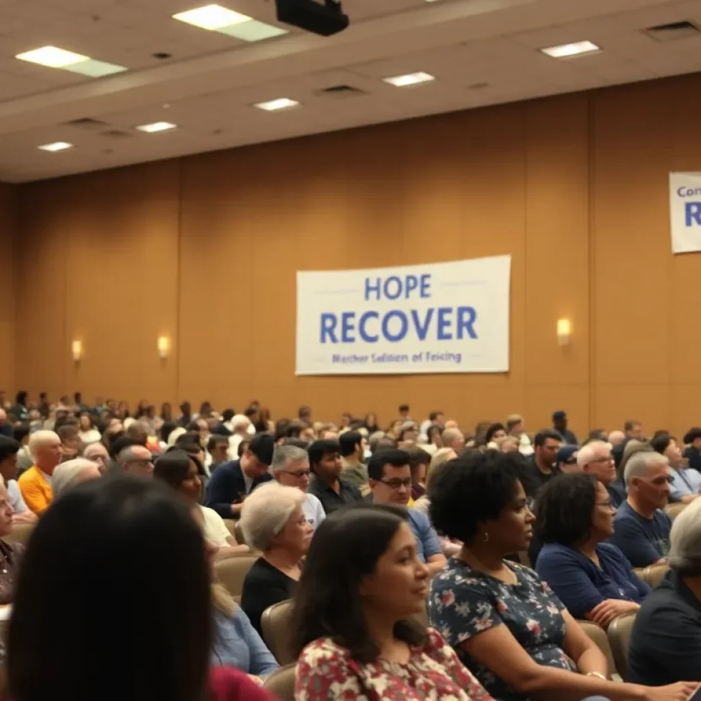 Community gathering at the final Addiction and Recovery Lecture Series event