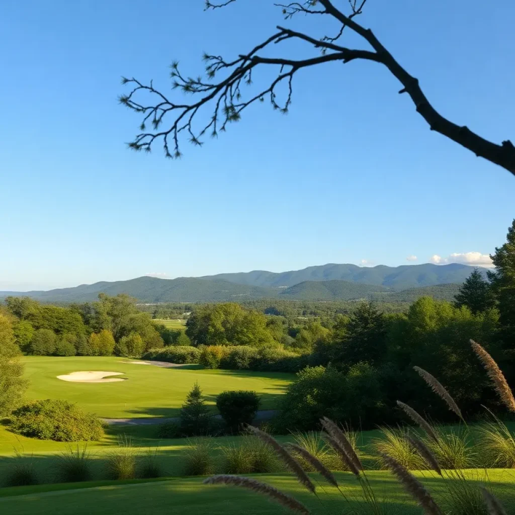 Stunning landscape of Fox Run Golf Club showcasing shimmering greens and scenic hills.