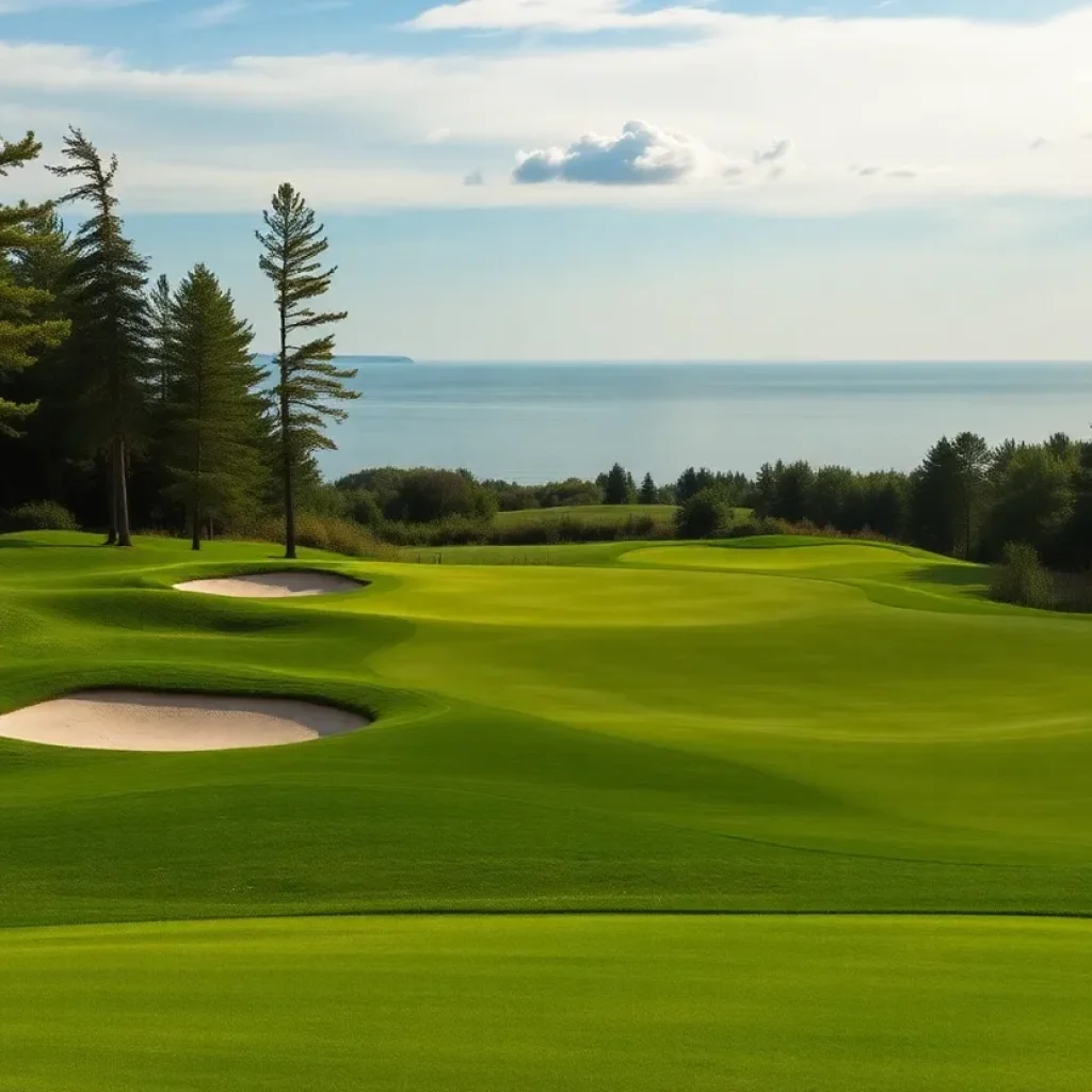 Beautiful golf course landscape in Michigan
