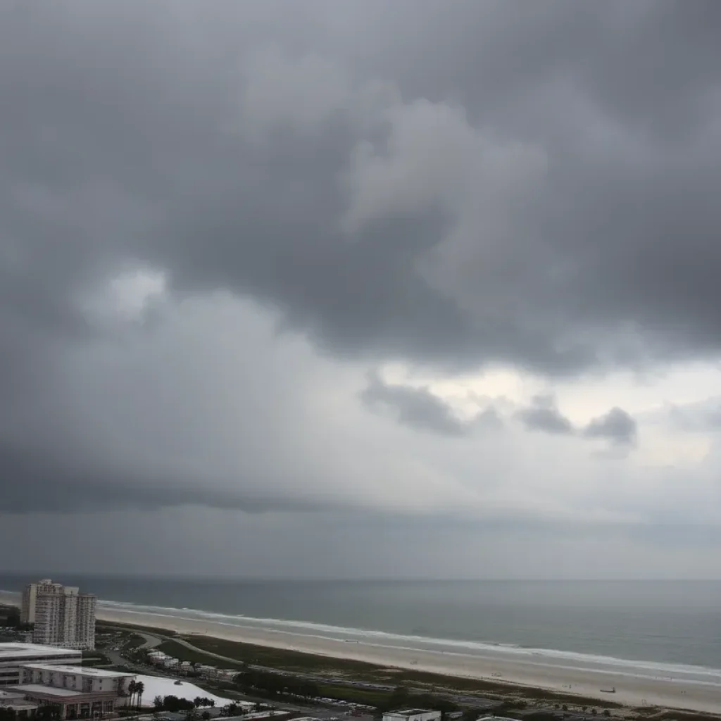 Dark clouds over Myrtle Beach signaling a weather change