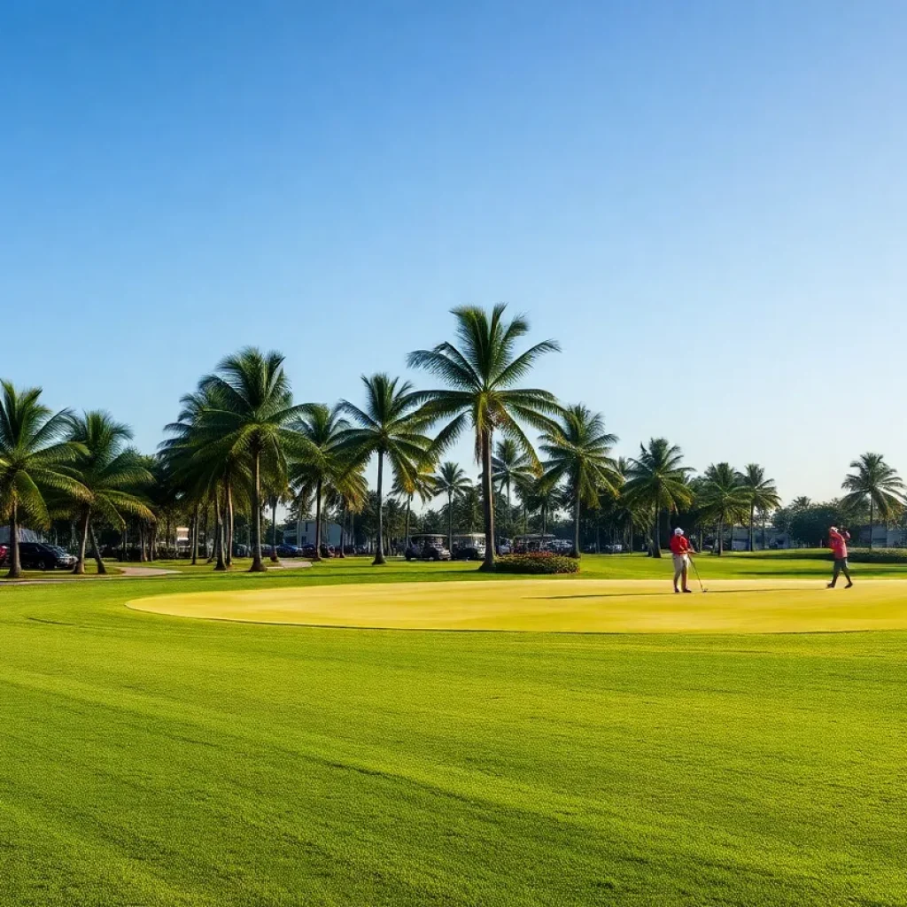 Golf course view in The Palm Beaches, Florida