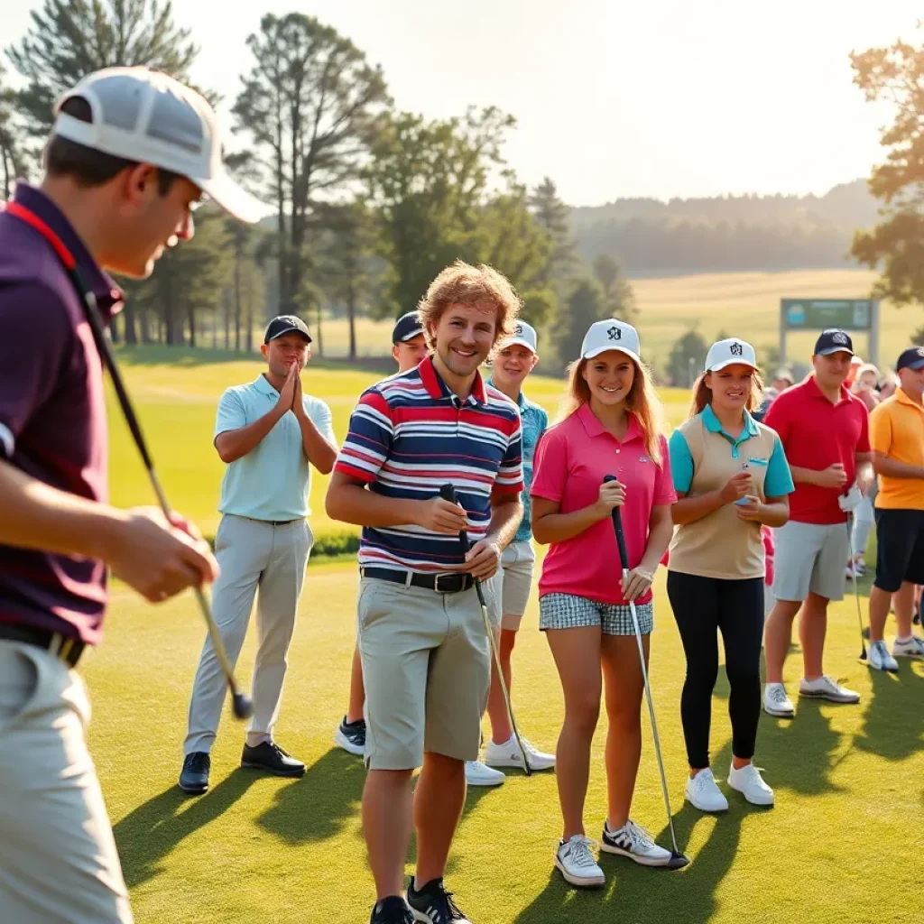 Collegiate golfers competing at the Pay It Forward Golf Tournament