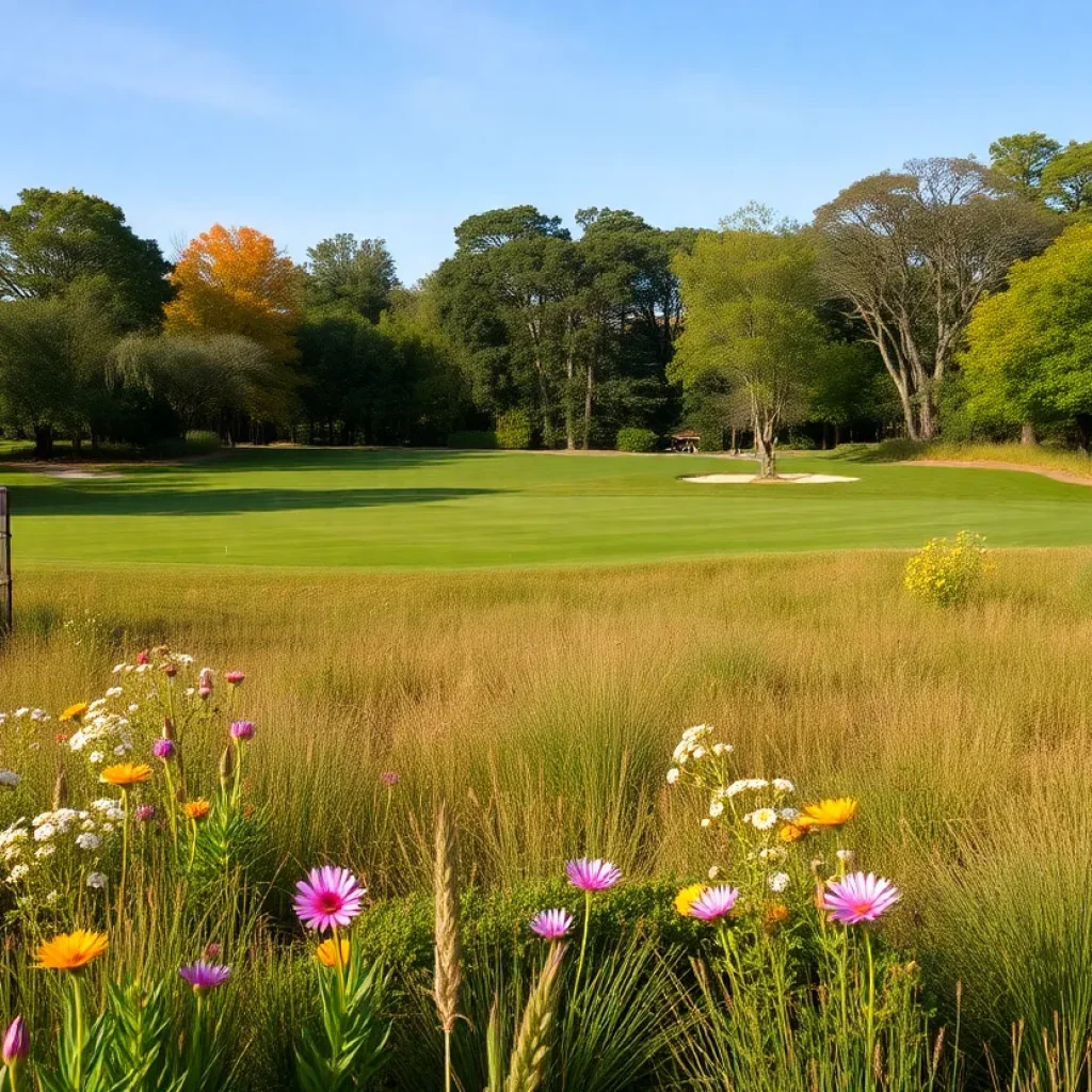 A reimagined golf course filled with wildflowers and wildlife