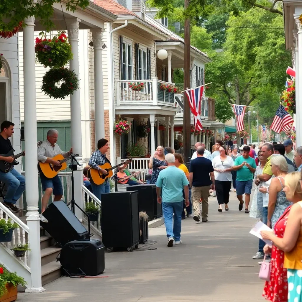 People enjoying live music at Conway Porchfest 2026