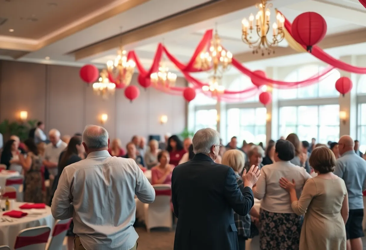 Guests enjoying the Crimson and Cream Affair at Crown Reef Resort.
