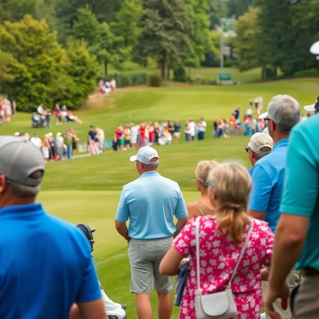 Golfers and spectators at the Myrtle Beach Classic Pro-Am event