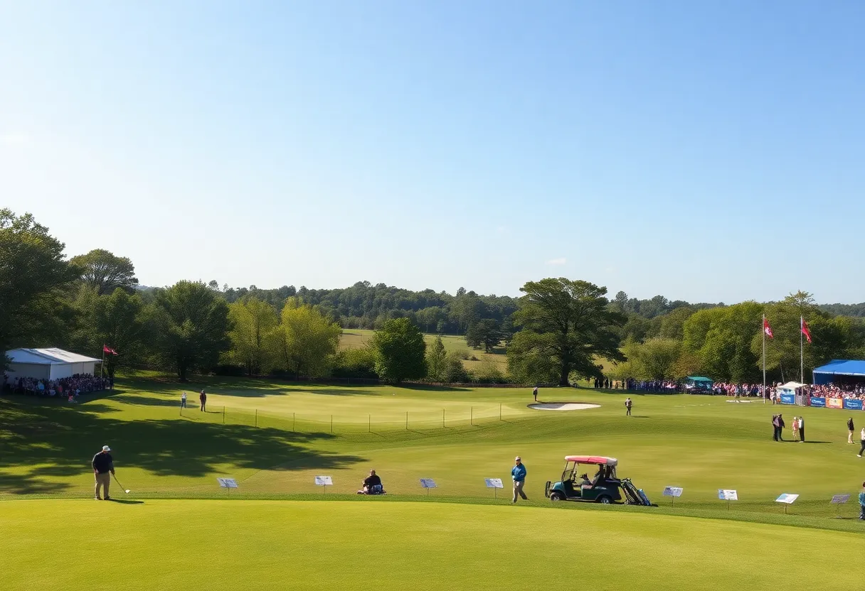 Golfers and spectators at the Myrtle Beach Classic