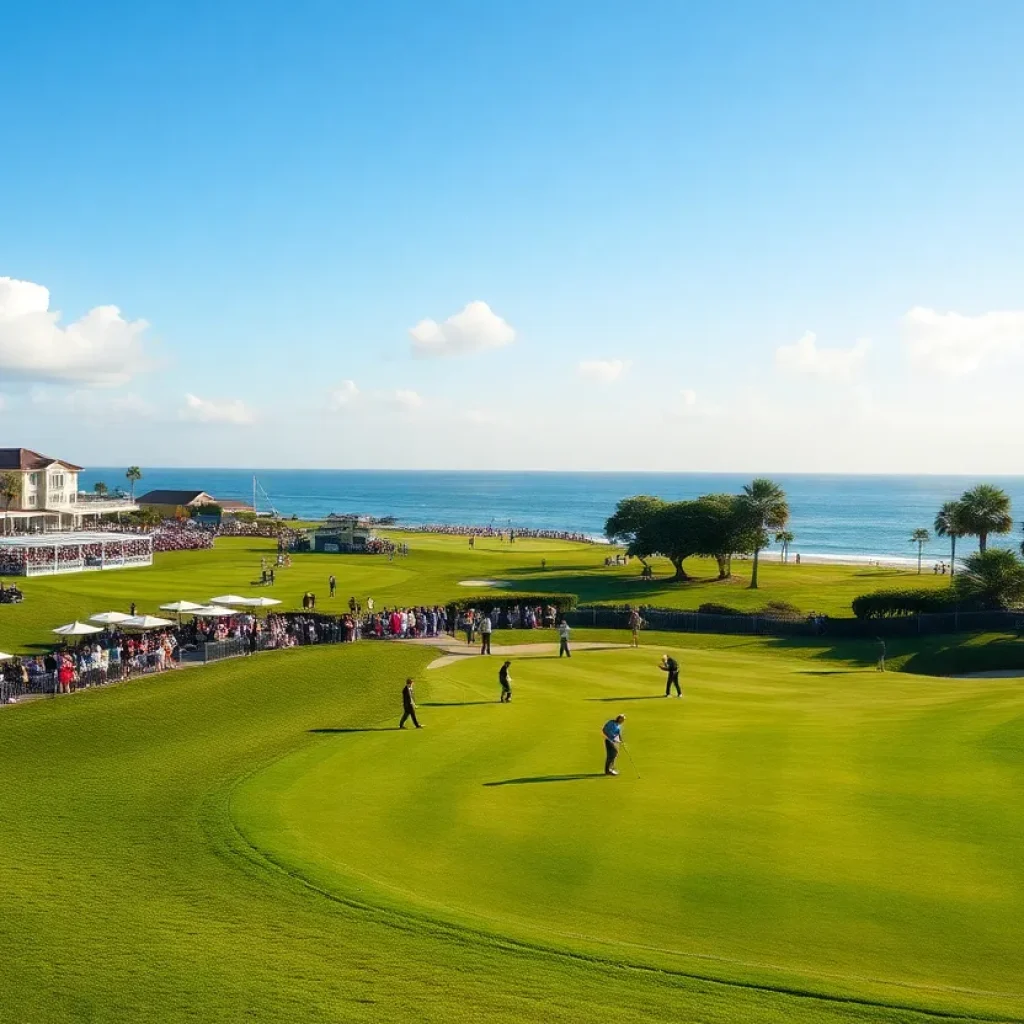 Golfers participating in the ONEflight Myrtle Beach Classic at Dunes Golf and Beach Club