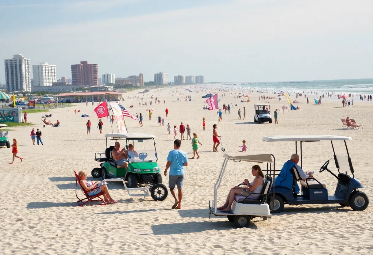 Families enjoying Myrtle Beach in spring