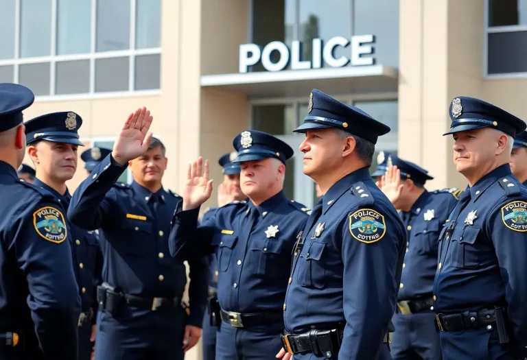 Swearing-in ceremony for Myrtle Beach Police Department's new Assistant Chief, Captain Chris Smith.