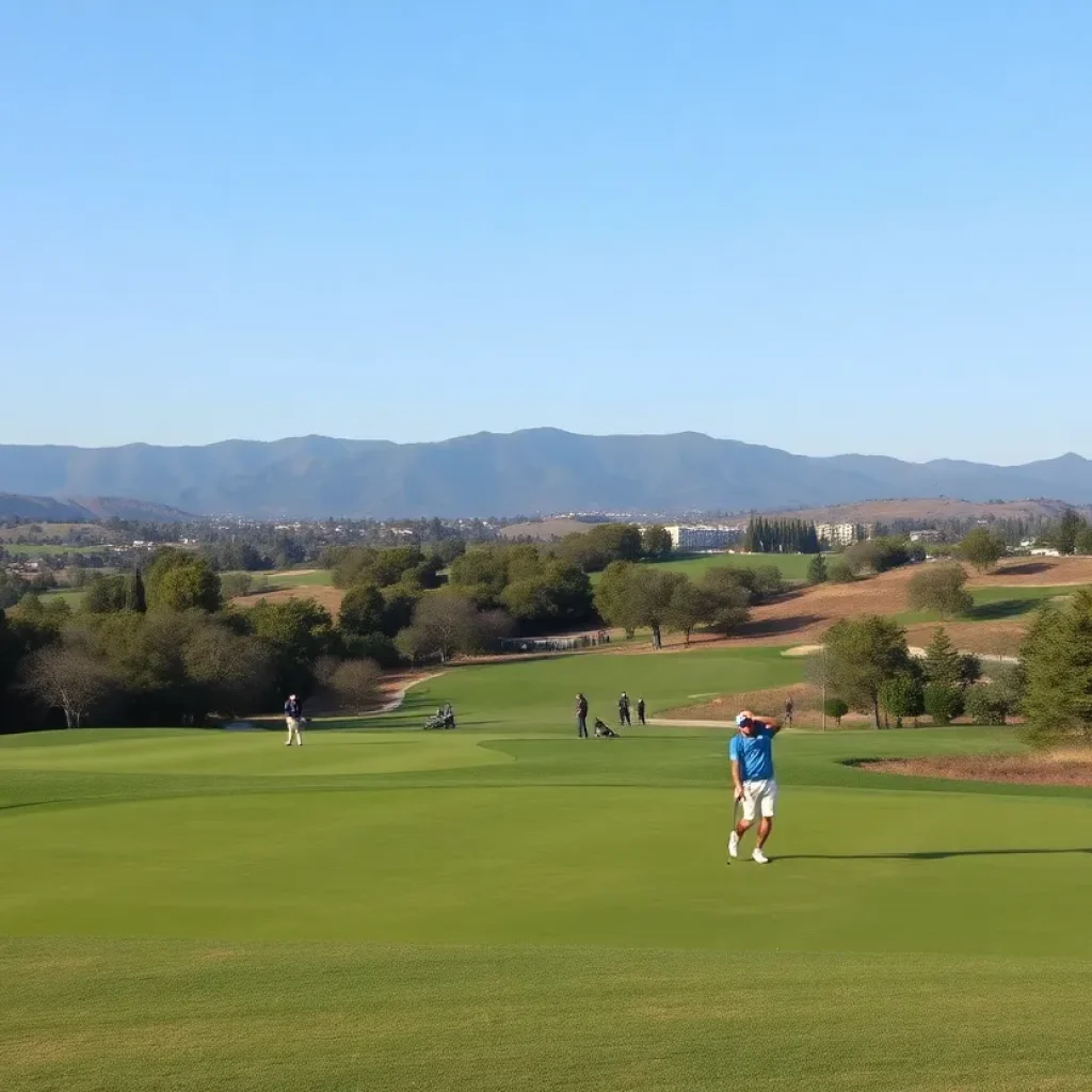 UNI men's golf team competing at the tournament in California