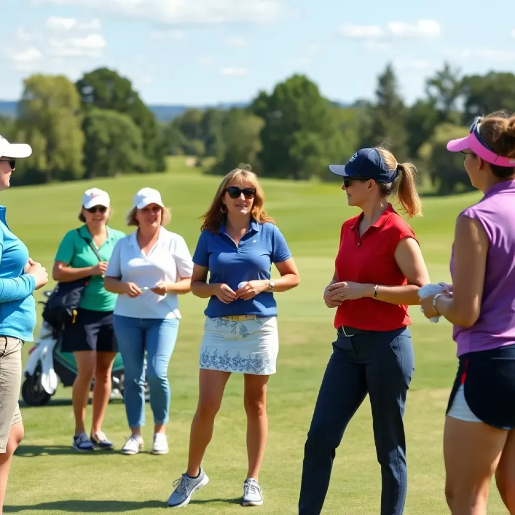 Women golfers celebrating at a golf course during Women’s Golf Day events