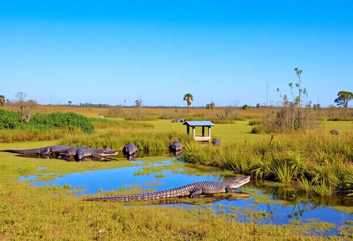 Natural habitat of alligators in Horry County, SC