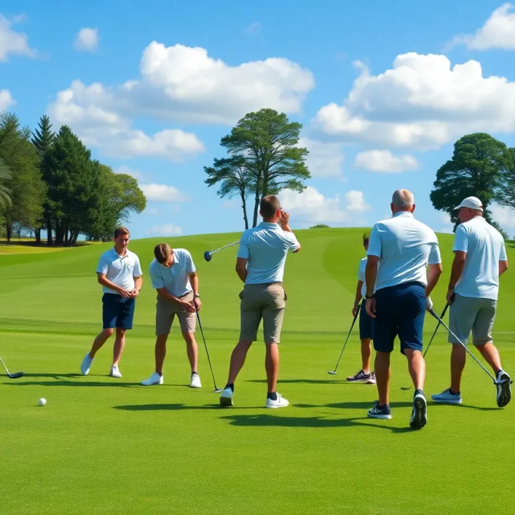 Conway boys golf team practicing on the golf course
