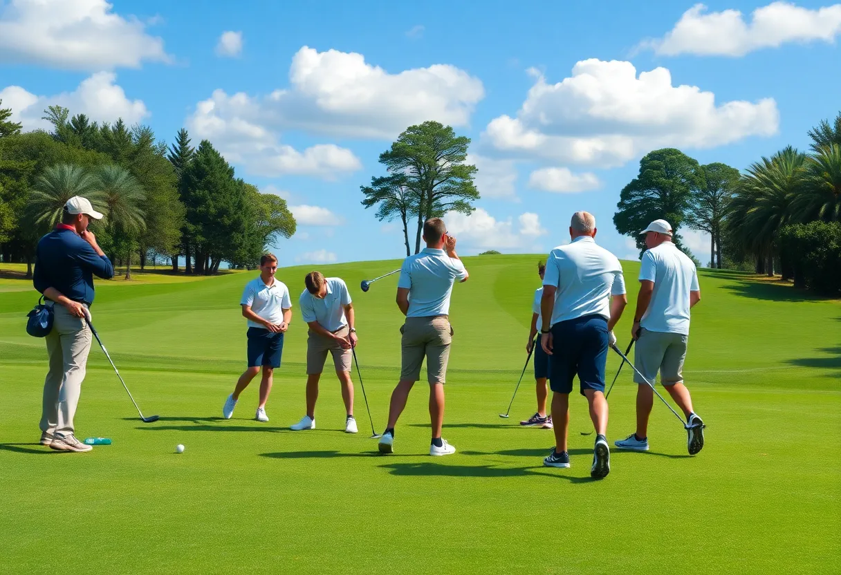 Conway boys golf team practicing on the golf course