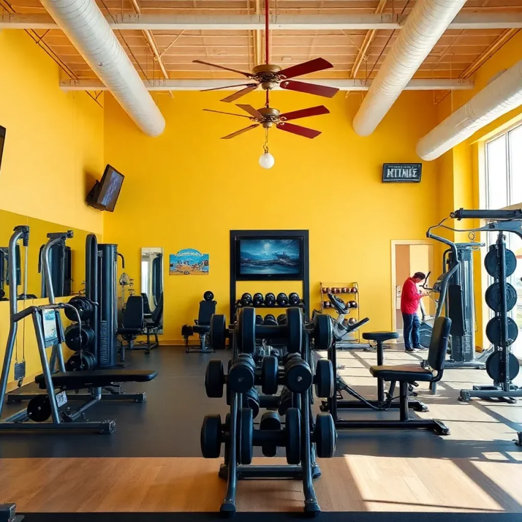 View of ESA Fitness gym filled with equipment and exercise spaces