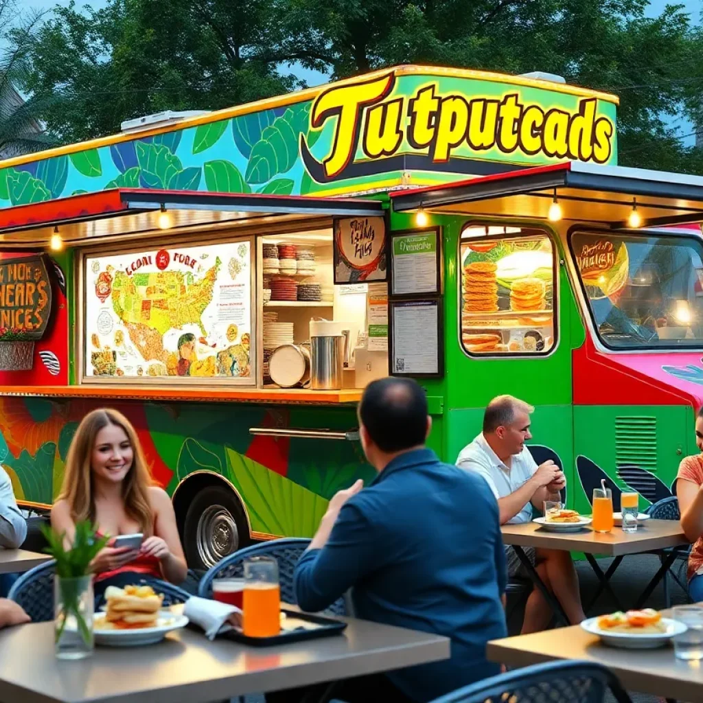 GringoNinja food truck with outdoor dining area in Myrtle Beach