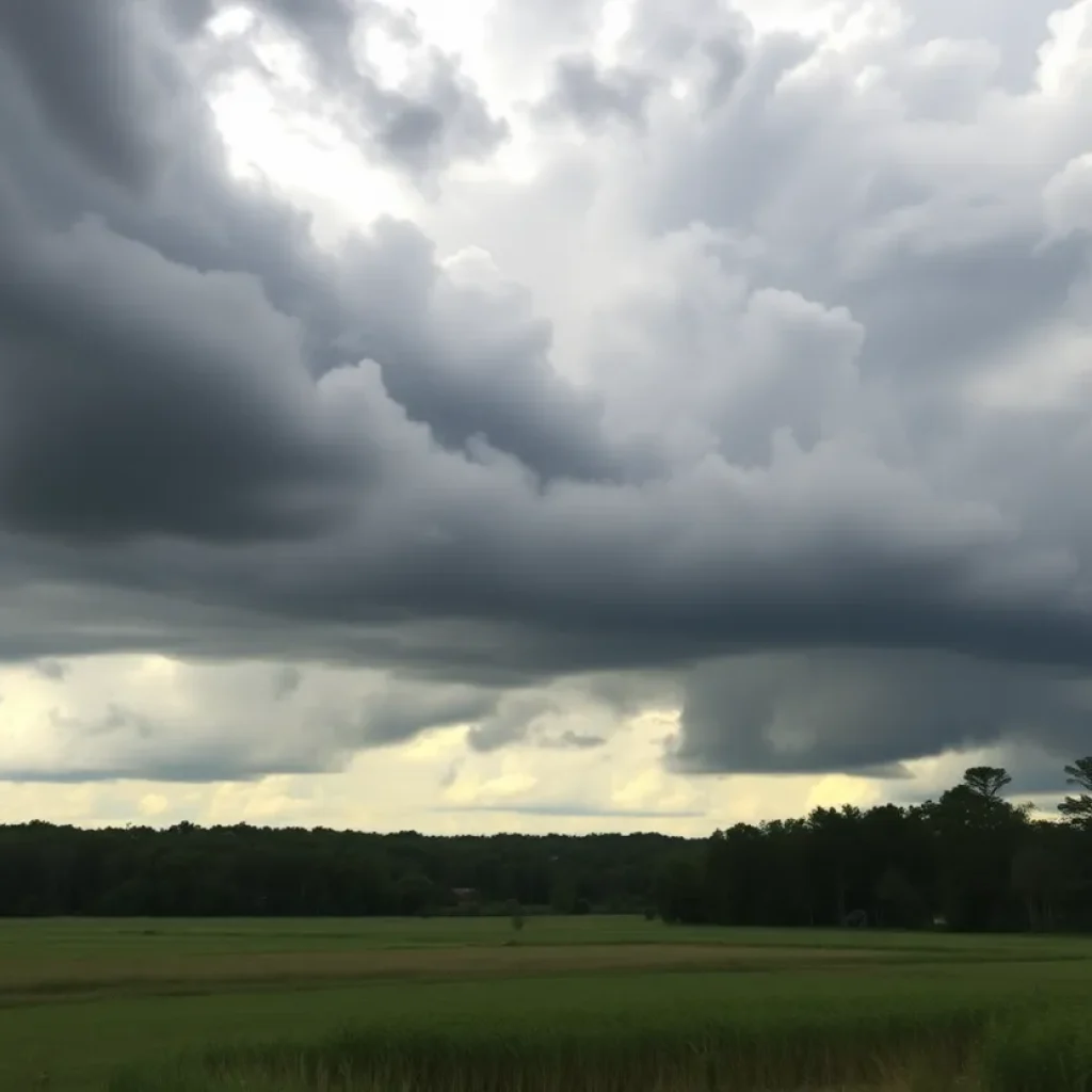 Landscape of Horry County with stormy clouds