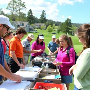 High school students exploring career opportunities at a golf club