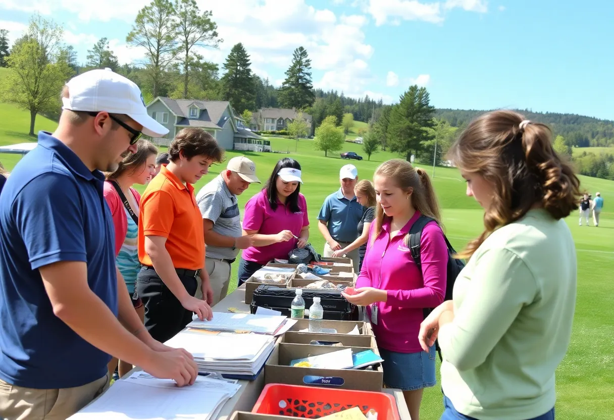 High school students exploring career opportunities at a golf club