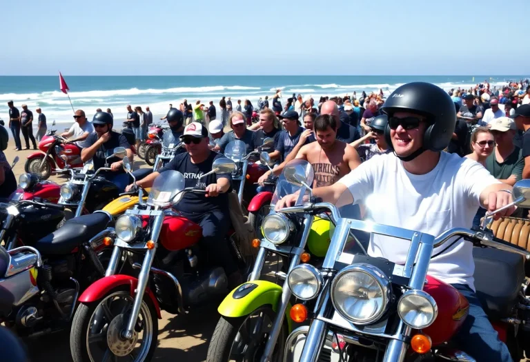 Motorcyclists gathered at Myrtle Beach for the annual bike rally