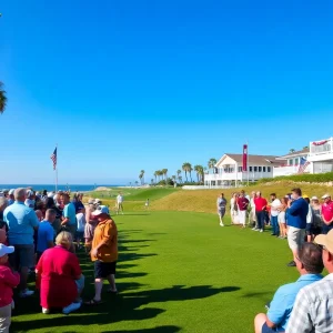 Spectators and players at the Myrtle Beach Classic golf tournament