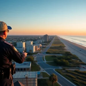 The scenic coastline of Myrtle Beach, representing community safety.