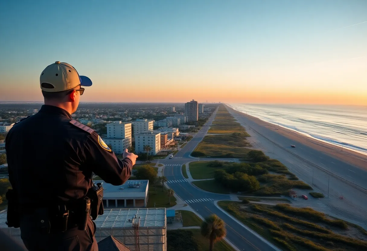 The scenic coastline of Myrtle Beach, representing community safety.